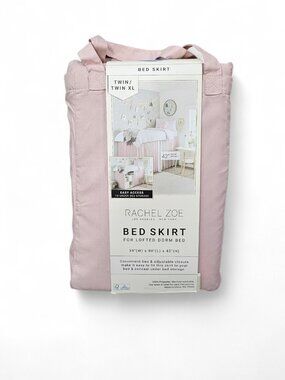 Rachel Zoe Bed Skirt Lofted Dorm Bed Twin XL Bedding New Pink 39" x 80" x 42"